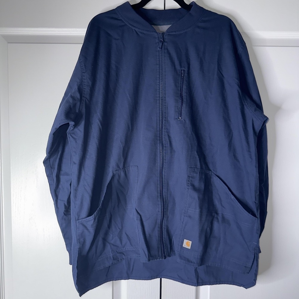 Carhartt Jacket Mens Large‎ Blue Lightweight Bomber Full Zip Pockets C84108